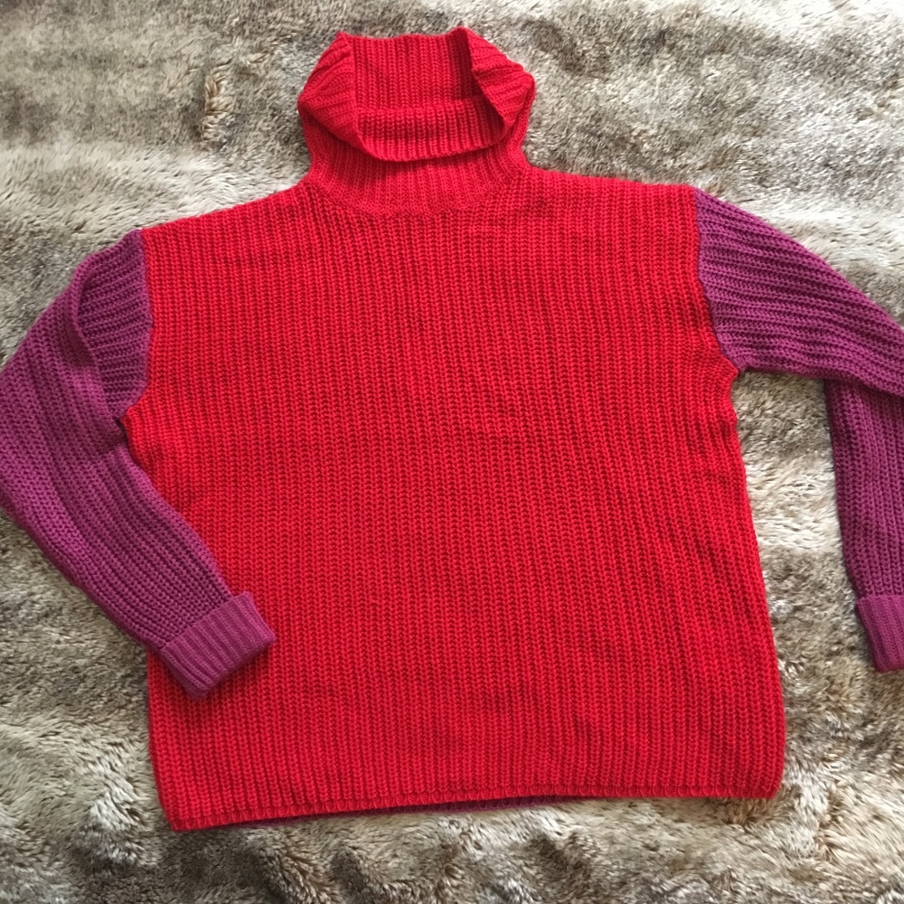 Nasty Gal Knit Turtle Neck- Contrast Sleeve
